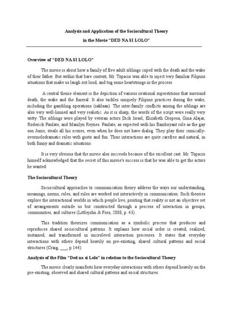 UCSP (Ded Na Si Lolo Film) Analysis .